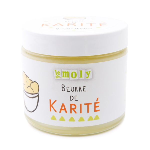 Beurre de karité certifié bio Nilotica pour peau sèche. S'utilise sur les mains, les pieds, le visage, le corps et les cheveux