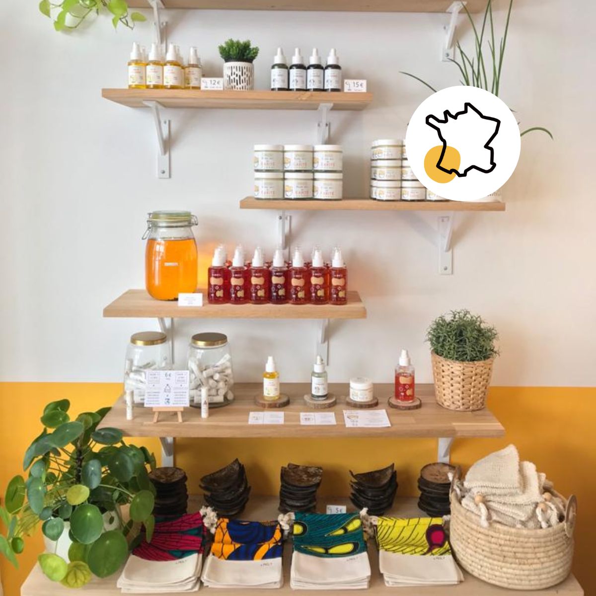 Boutique de cosmétiques bio et naturels dans le centre-ville de Pau, quartier du Château