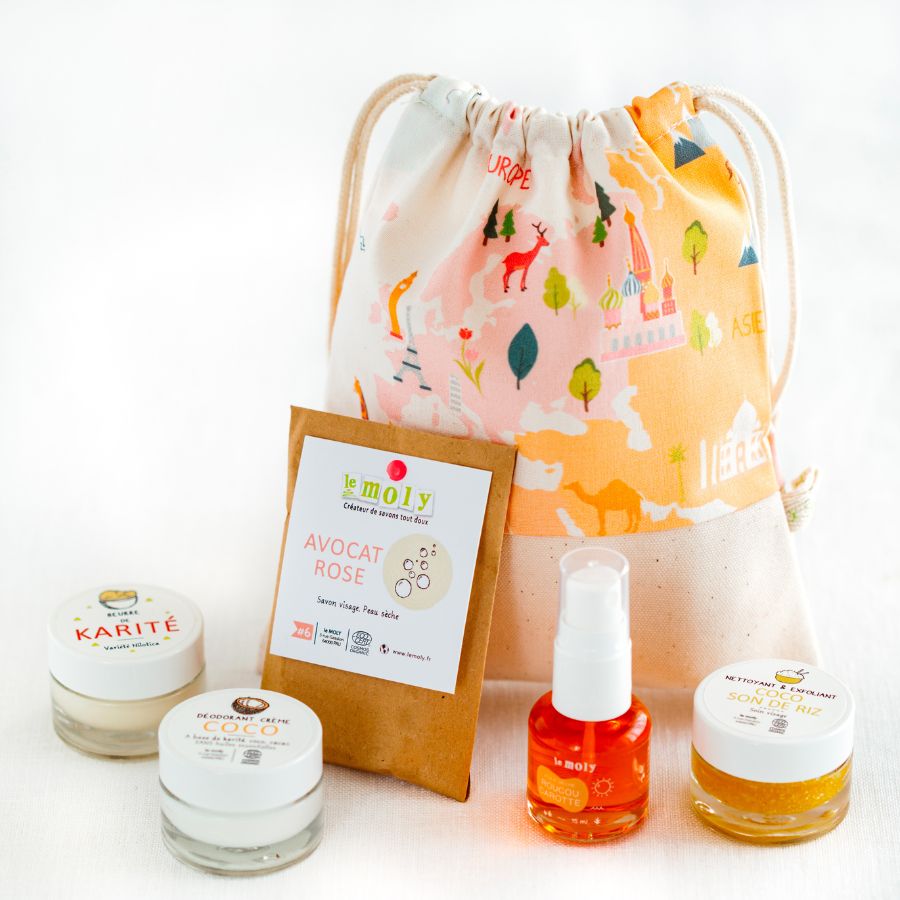 Coffret cadeaux 5 cosmétiques bio et naturel au format miniature