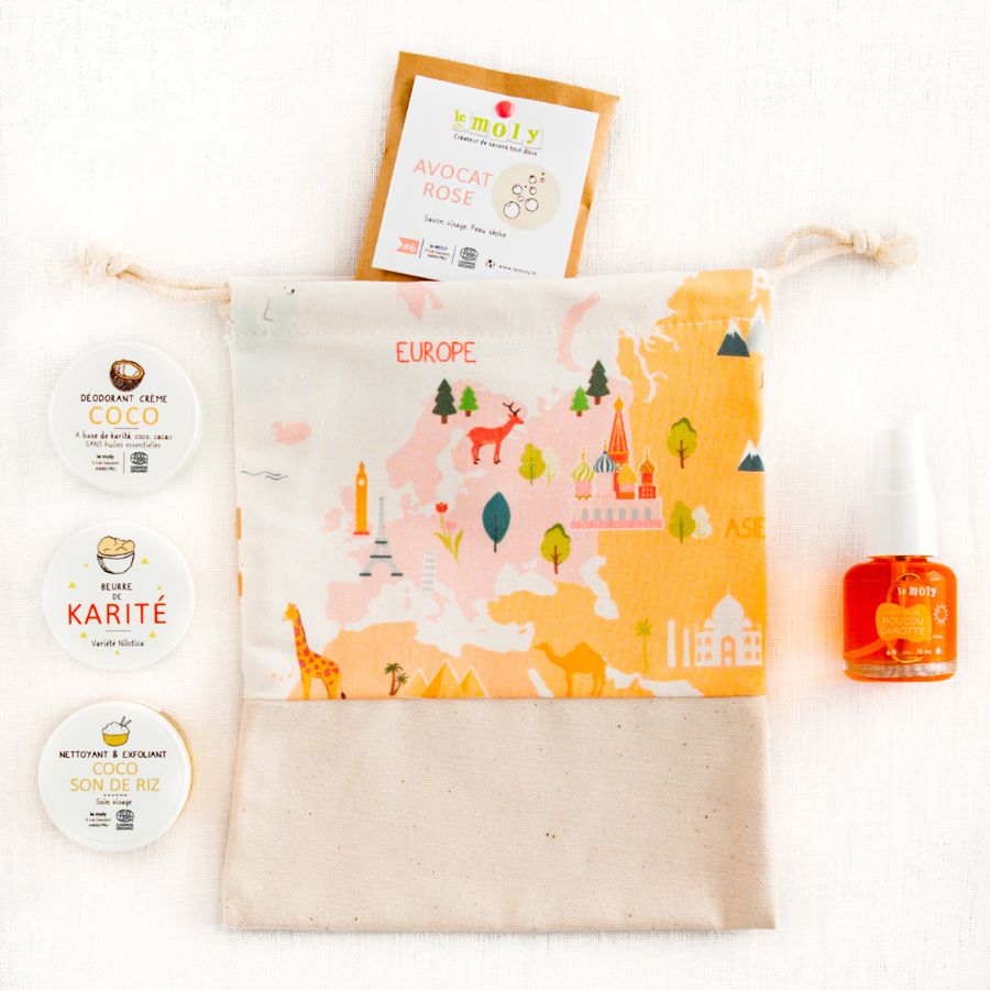 Coffret cadeau Voyage 5 mini cosmétiques bio et naturels