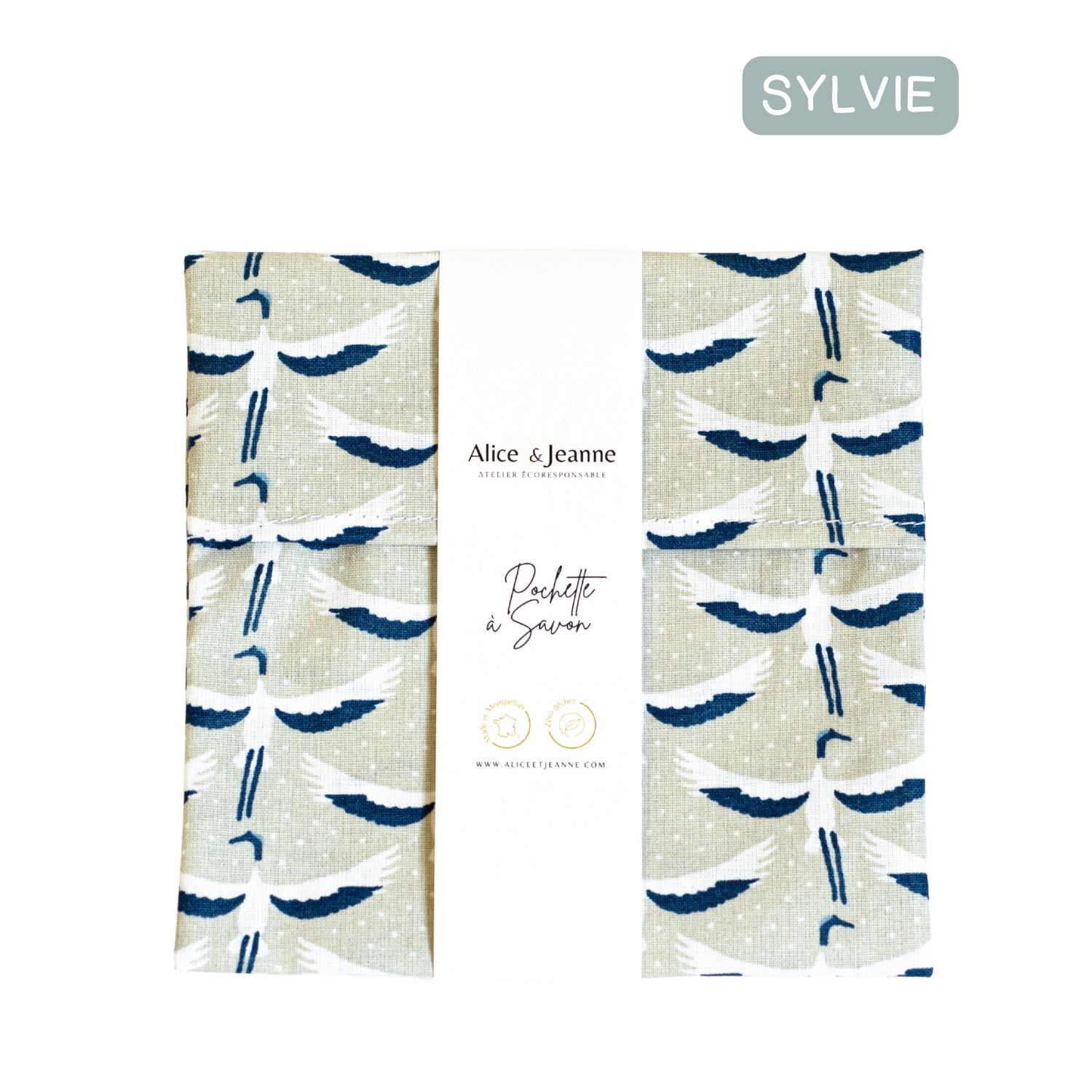 Pochette à savon en coton enduit