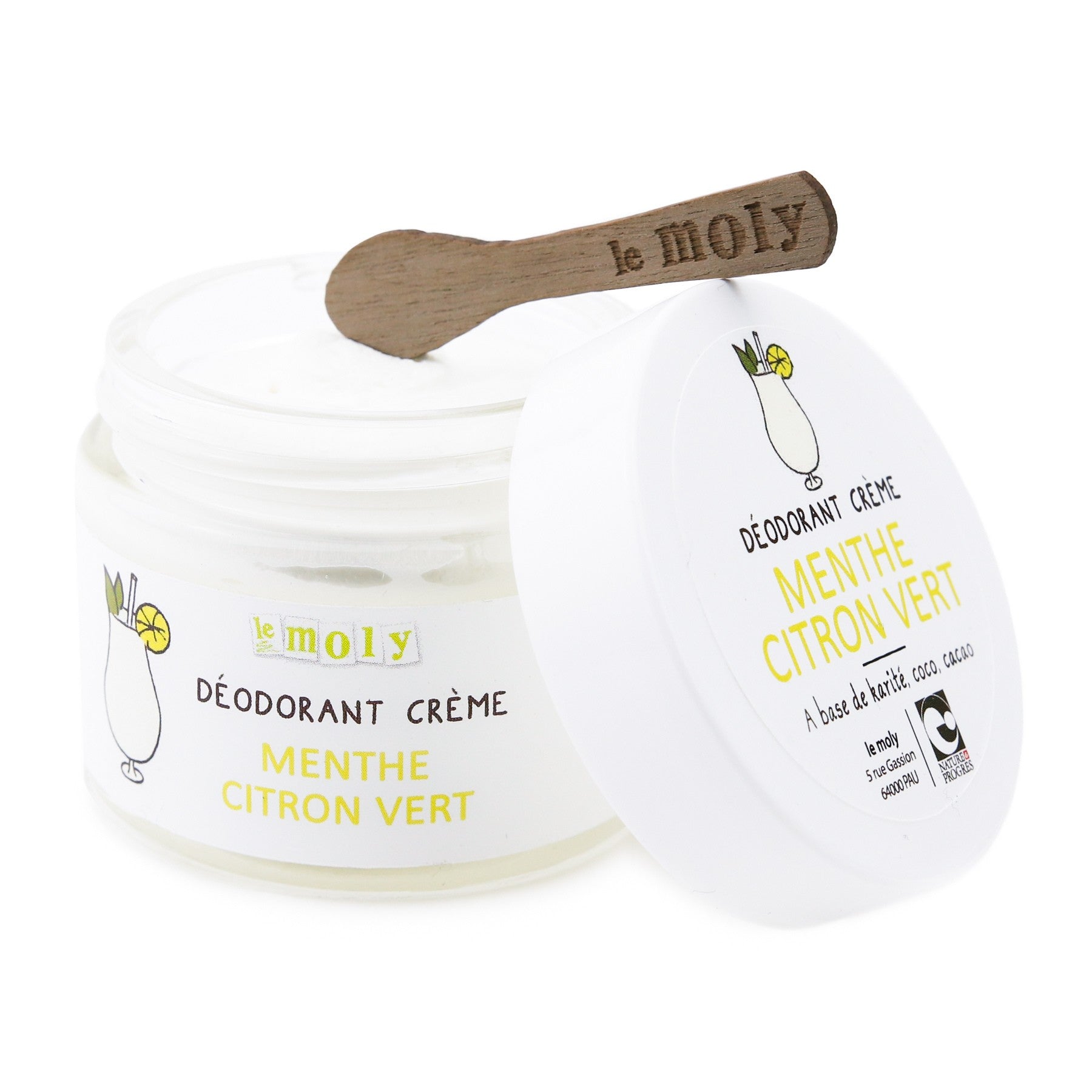 Déodorant bio menthe citron vert sans bicarbonate de soude. 100% naturel, ce déodorant crème est vegan