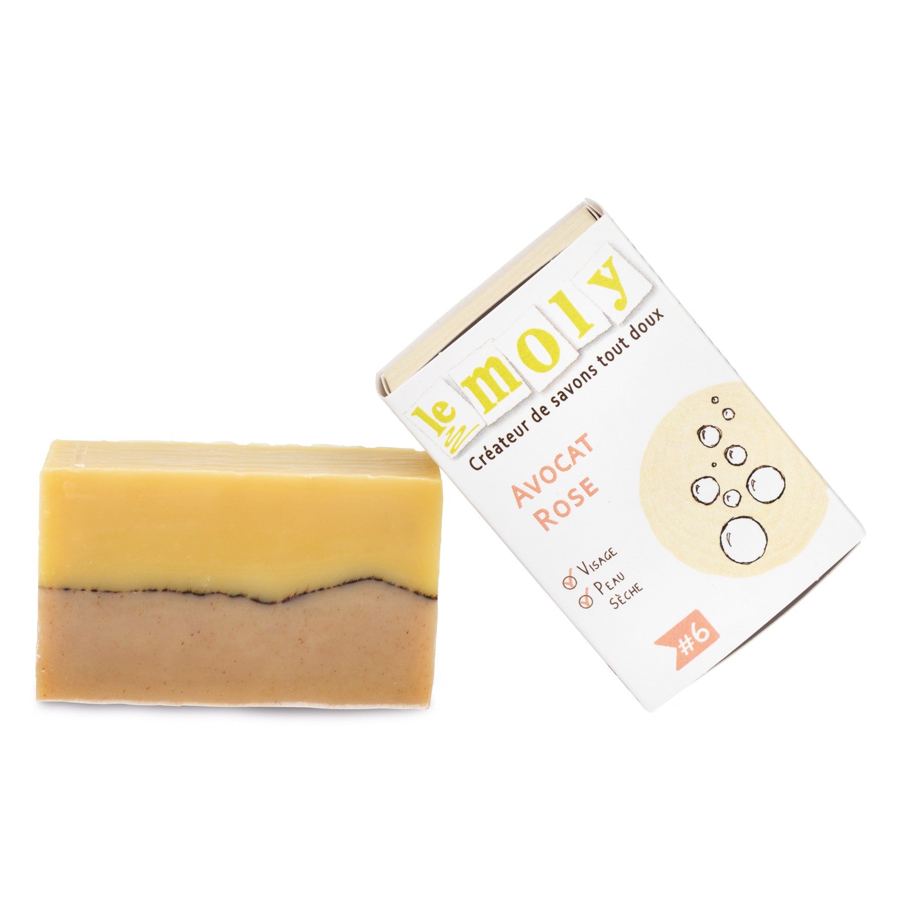 Savon à froid, surgras Rose Avocat, vegan, bio, 100% naturel, sans huile essentielle, fait main dans notre savonnerie artisanale à Pau dans le Sud-ouest de la France