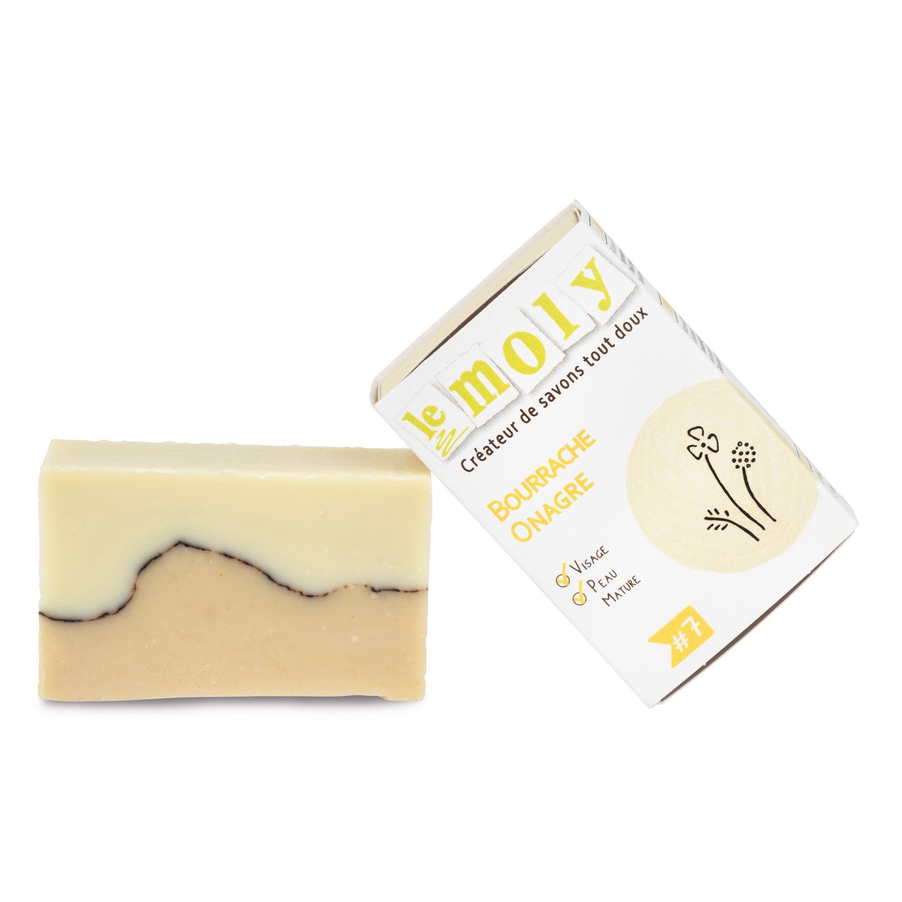 Savon à froid, surgras Onagre Bourrache, bio, vegan, fait main dans notre savonnerie artisanale à Pau dans le Sud-ouest de la France