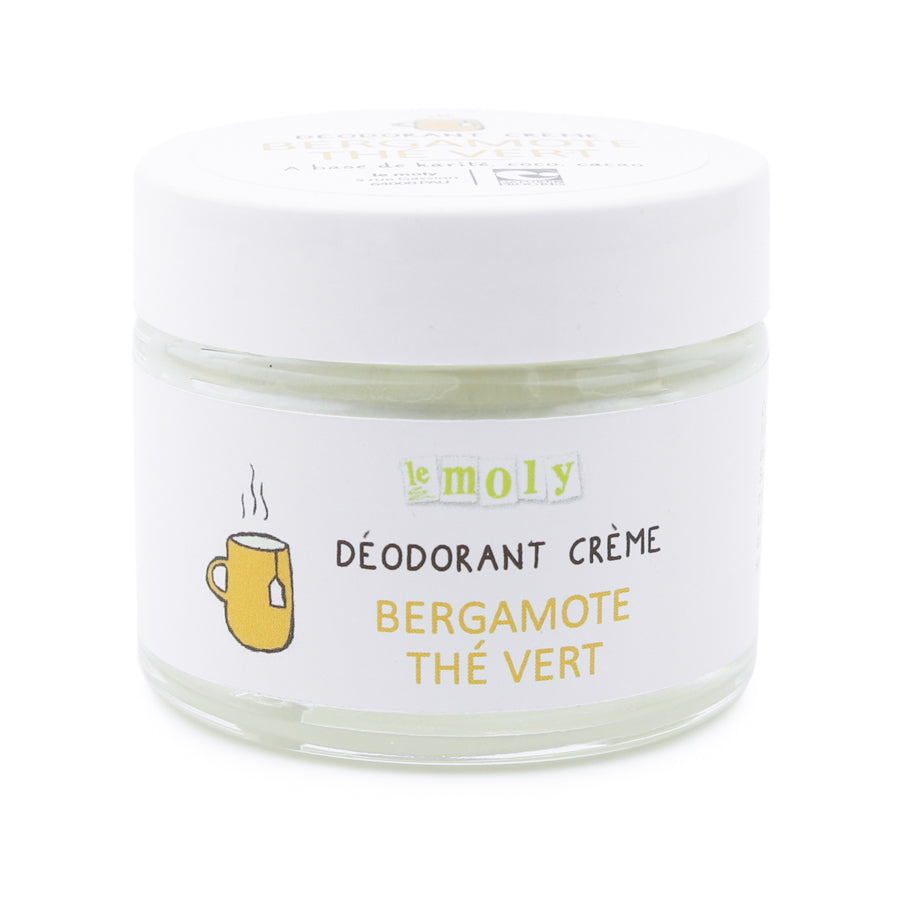 Déodorant crème Bergamote Thé vert bio et naturel, sans bicarbonate de soude