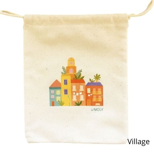 Pochette Village en coton fabriquée en local à Pau