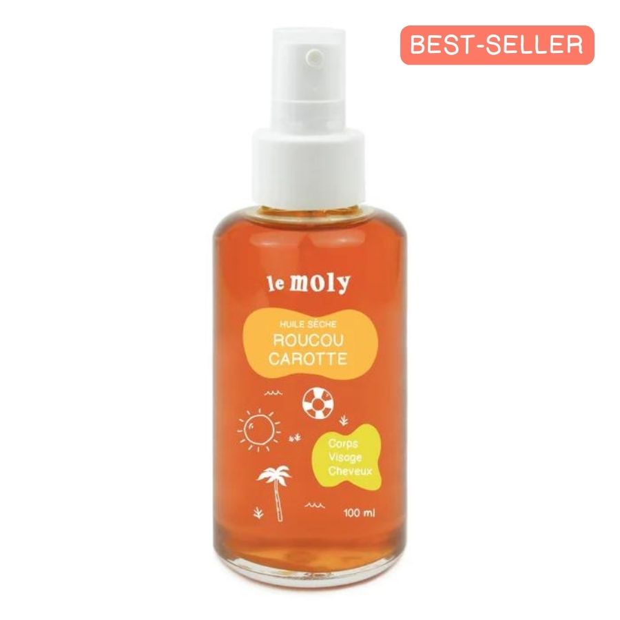 Huile sèche bio bonne mine visage roucou carotte