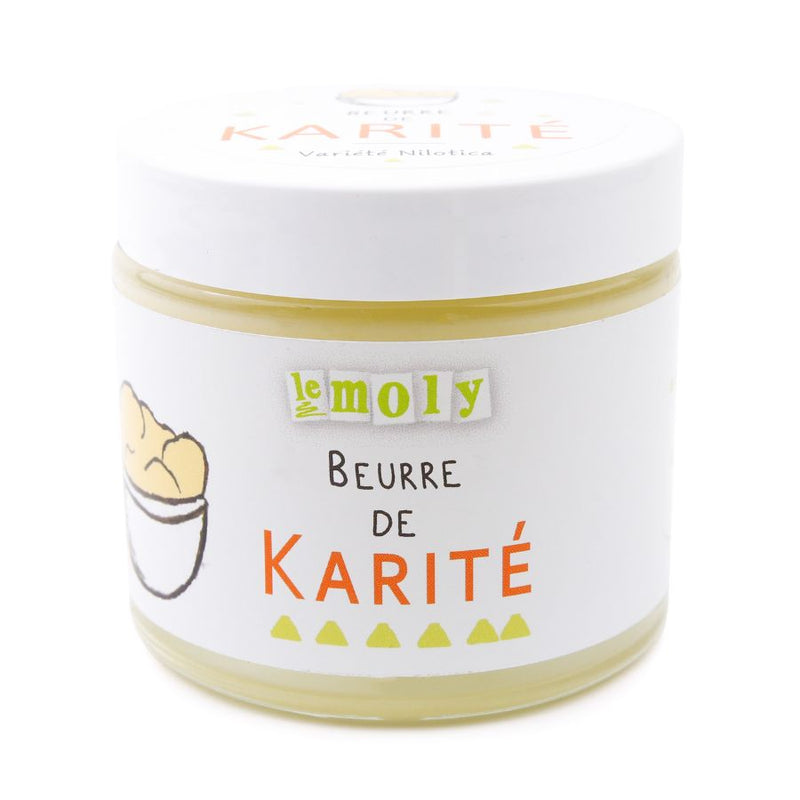 Beurre de karité certifié bio Nilotica pour peau sèche. S'utilise sur les mains, les pieds, le visage, le corps et les cheveux