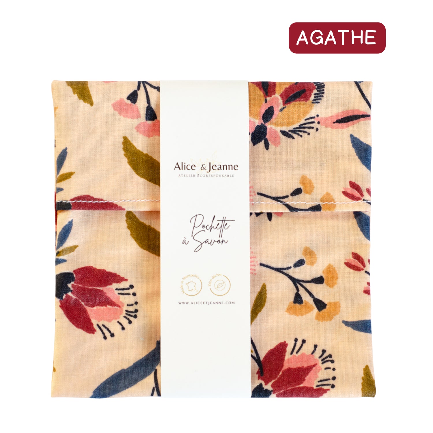 Pochette à savon en coton enduit