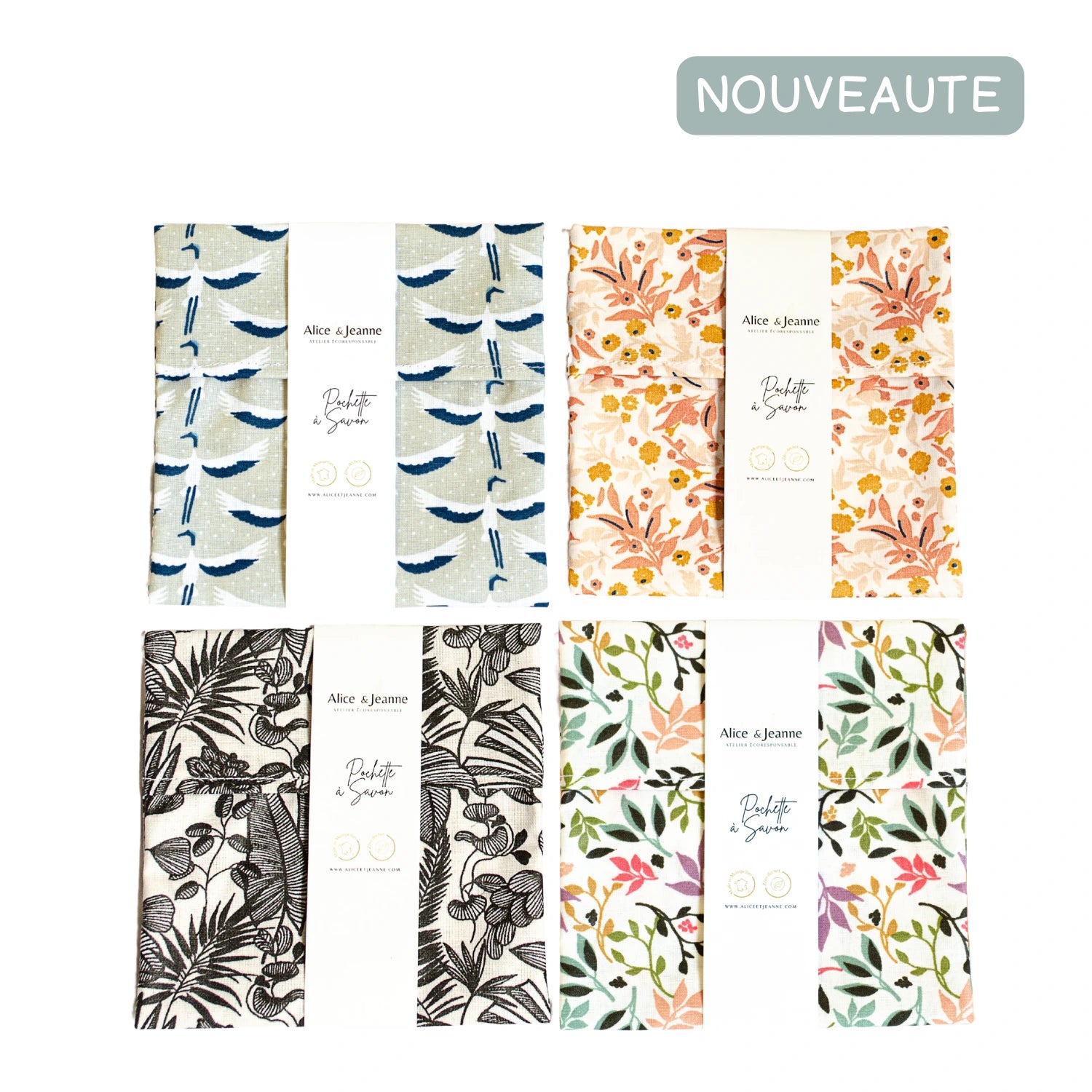 Pochette à savon en coton enduit