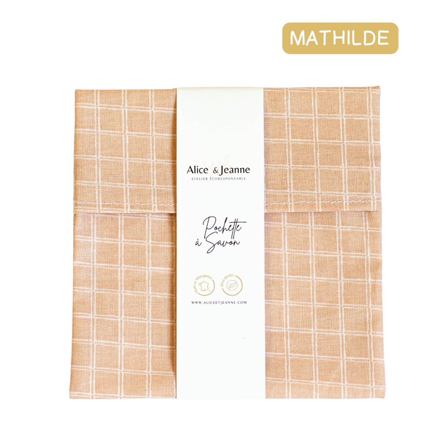 Pochette à savon en coton enduit