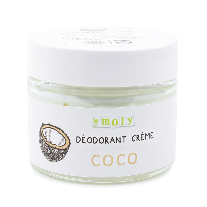Déodorant crème bio et naturel Coco sans bicarbonate de soude et sans huile essentielle